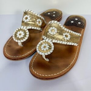 Jack Roger’s Gold and White Leather Sandals
